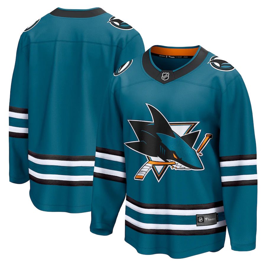 Men San Jose Sharks Fanatics Branded Teal Home Breakaway NHL Jersey->customized nhl jersey->Custom Jersey